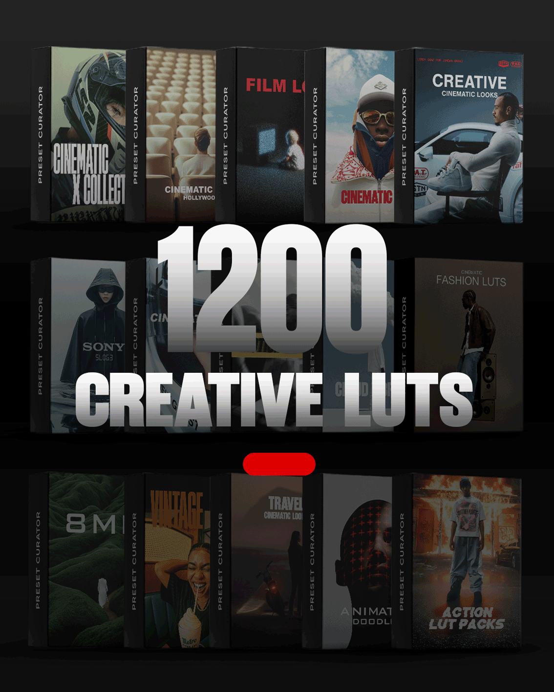Preset Curator – 1200+ LUT Pack – Cinematic Color Grading LUTs for Creators