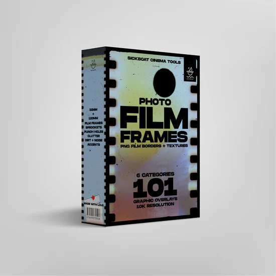 Sickboat – Photo Film Frames: PNG Film Borders + Texture (10K)