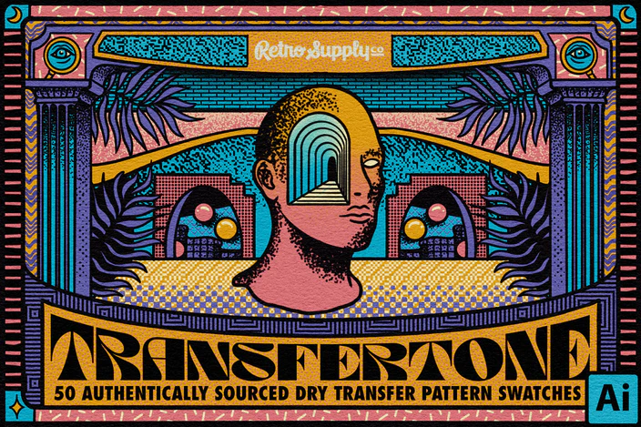 RetroSupply – TransferTone | Dry Transfer Patterns for Adobe Illustrator