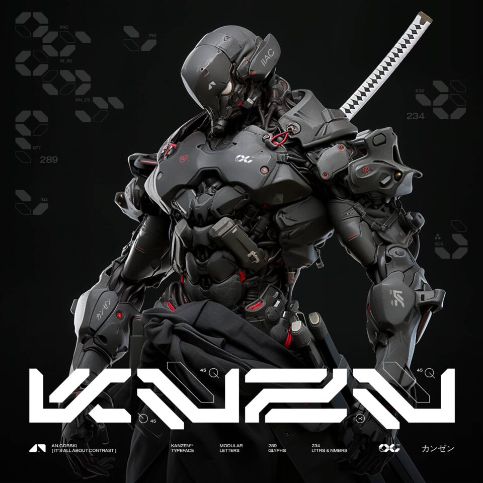Studio Innate – Kanzen Font | Cyberpunk-Inspired Typeface for Logos and Headers