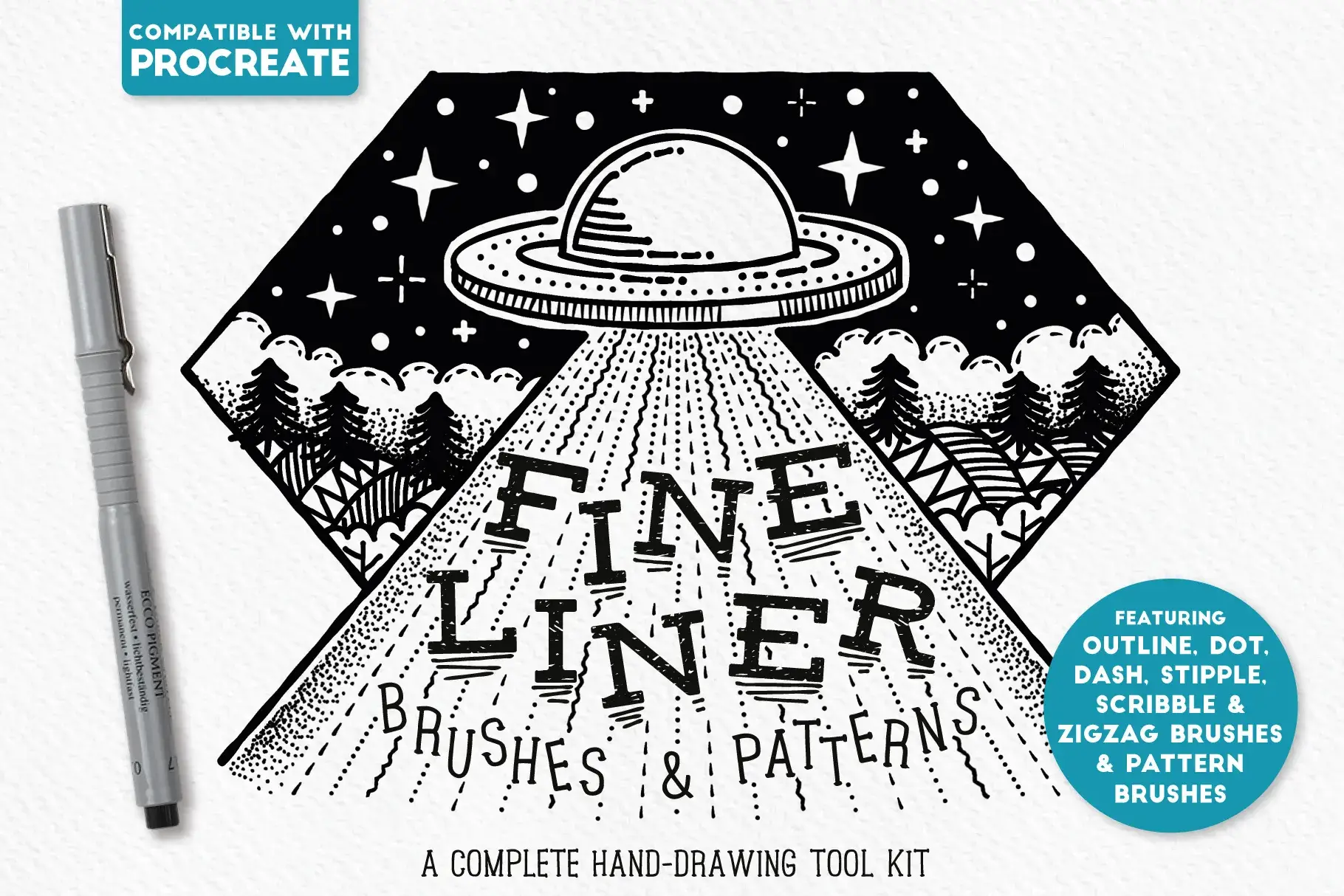 Artifex Forge – Procreate Fine Liner Brushes & Patterns