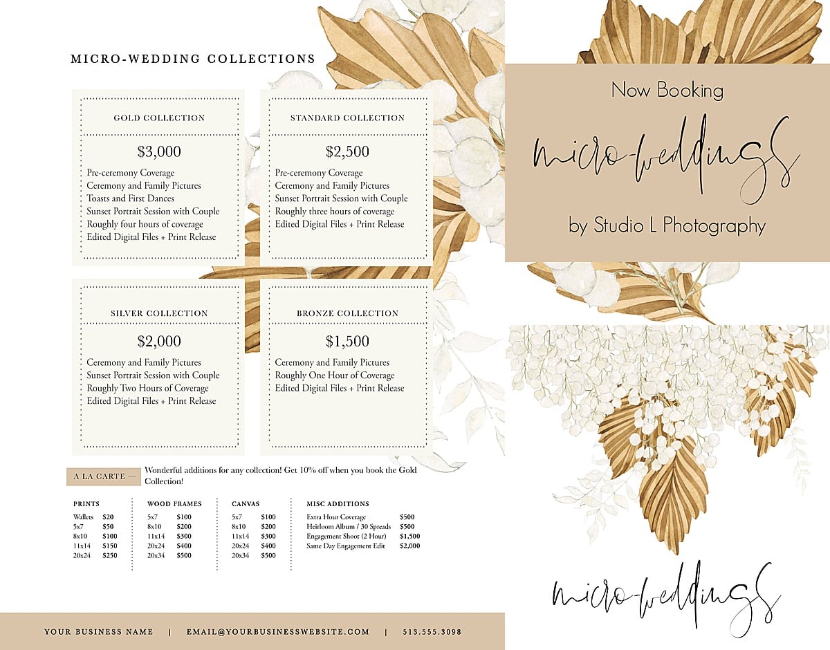 Twig & Olive  – Micro-Wedding Marketing Set | Boho Rattan