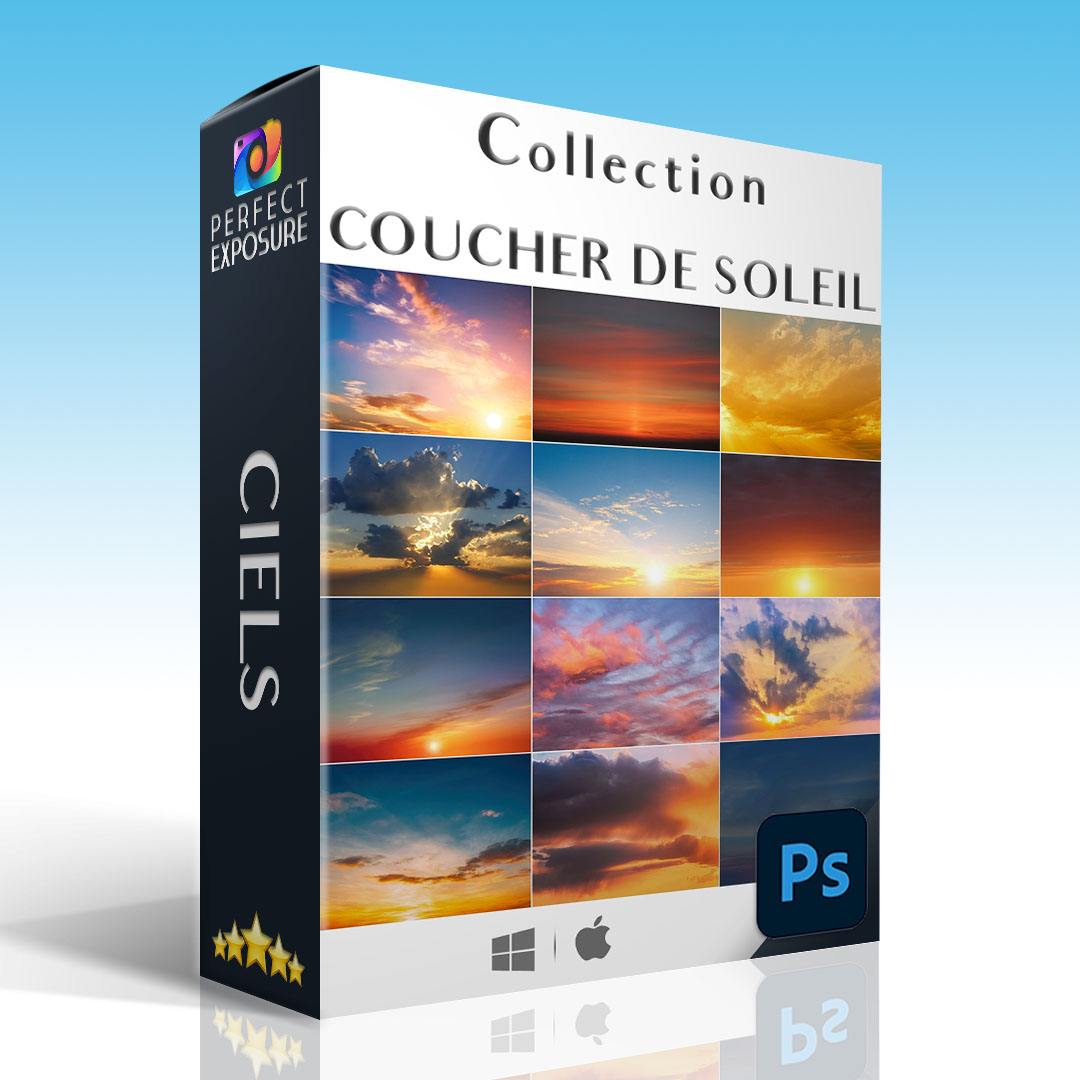 Perfect Exposure – 326 Ciels de Coucher de Soleil Photoshop Luminar Collection